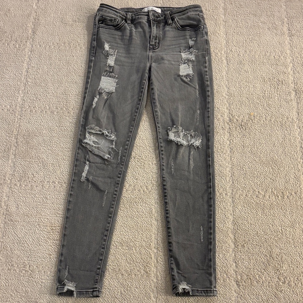 KanCan Ripped Gray Skinny Jeans